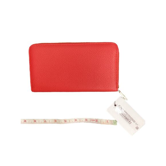 NWT Love Moschino Women’s Wallet Zipper Doll Face Decor Rhinestones Red - Picture 2 of 5